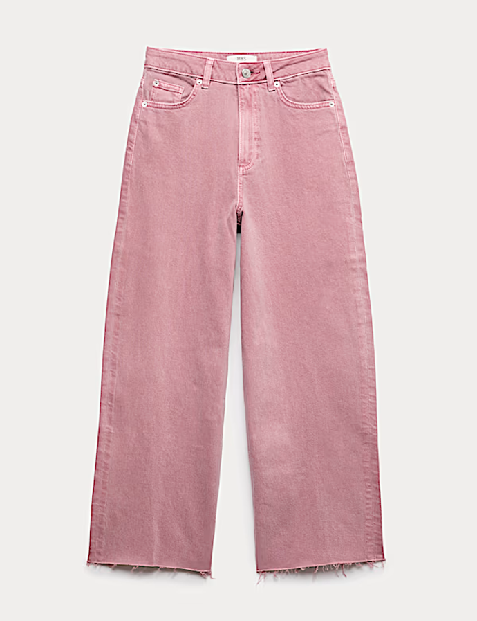 Zkrácené džíny s vysokým pasem a širokými nohavicemi, Marks&Spencer, 999 Kč