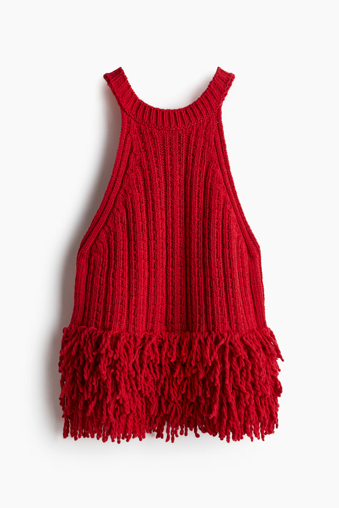 Pletený top s třásněmi, H&M, 859 Kč