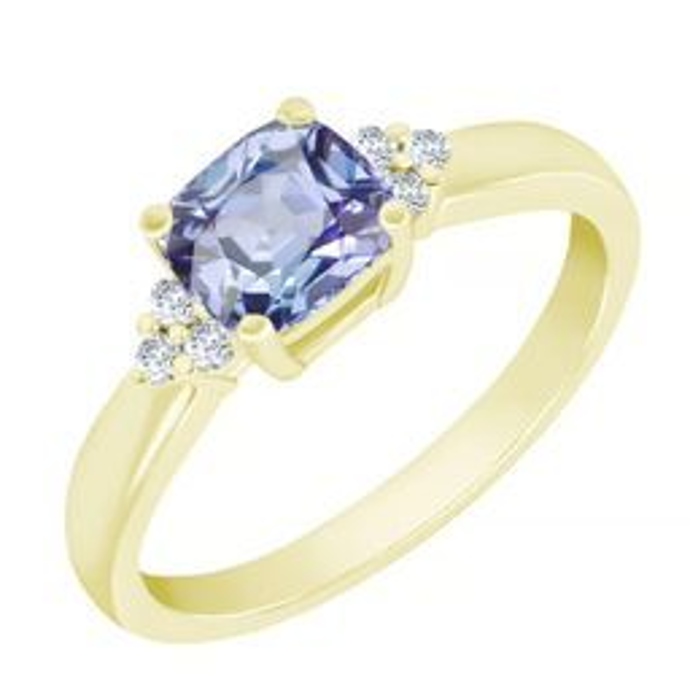 Rozvodový zlatý prsten s tanzanitem a diamanty, Eppi, 40090 Kč