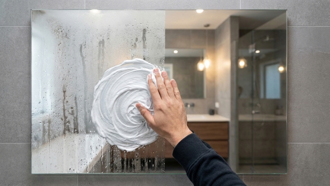 Pěna na holení: Díky tomuto triku od instalatéra už nebudete bojovat se zamlženým zrcadlem