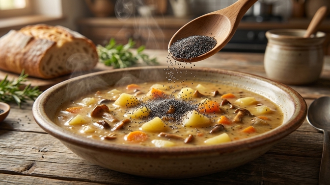 Tajný trik pro nejlepší bramboračku: Stačí lžíce máku a polévka bude krémová i bez jíšky