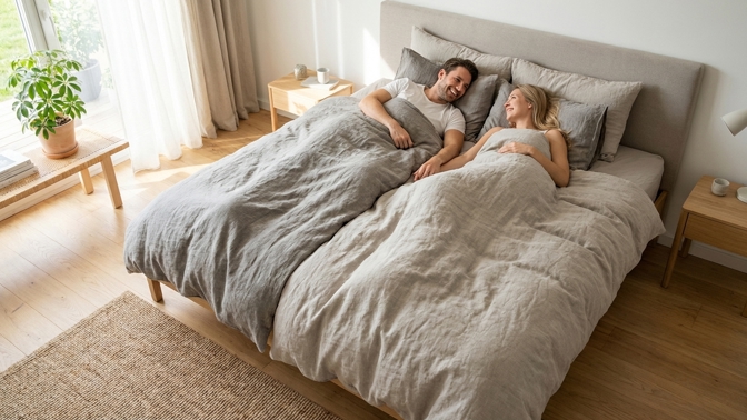Proč už v ložnici nespíme pod jednou dekou? Skandinávský trik zachraňuje vztahy i zdravý spánek