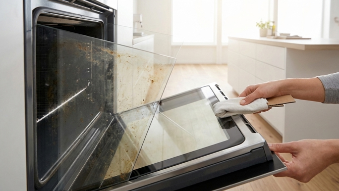 Konec rozebírání dvířek u trouby: Uklízečka mi ukázala trik, se kterým vyčistíte sklo bez šroubováku