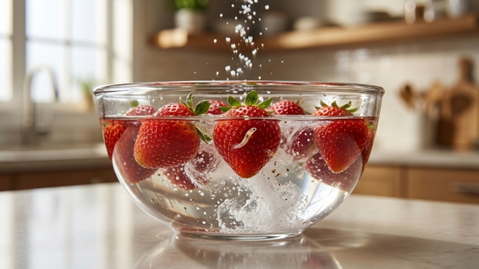 Čisté jahody bez hmyzu a postřiků: Zkuste 5minutovou lázeň v soli