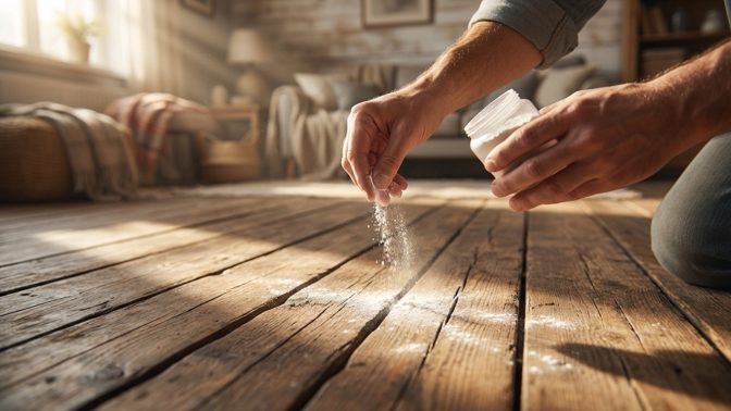 Konec vrzající podlahy: Stačí do spár nasypat věc za pár korun, kterou má každý v koupelně