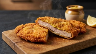 Takhle šťavnaté řízky jste ještě nejedli: Nenápadná vrstva hořčice pod trojobalem zajistí, že se maso bude rozplývat na jazyku