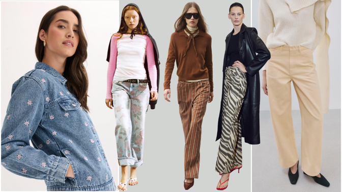 Nejkrásnější denimové kousky na jaro 2026: Džínovina hýří barvami, výšivkami i vzory
