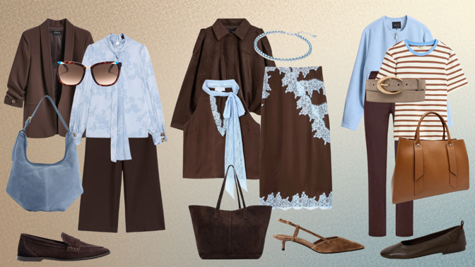 Ultramódní modrá s hnědou 3x jinak: Módní redaktorka připravila outfity pro ženy každého věku