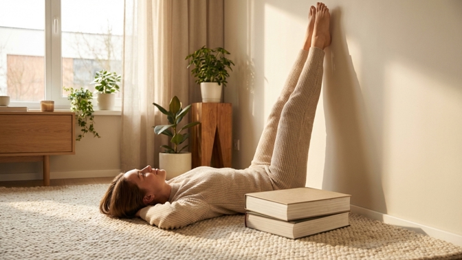 Stačí 15 minut a dvě tlusté knihy: Tento rituál mě zbavil bolesti zad i oteklých nohou