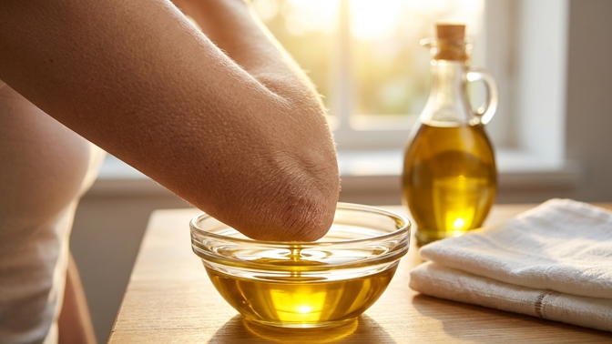 Hladké lokty bez šedých skvrn: Vyzkoušejte účinnou olejovou kúru