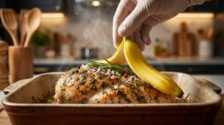 Nevyhazujte banánové slupky: Položte je na kuřecí maso a výsledek bude tak křehký, že k jeho krájení nebudete potřebovat nůž