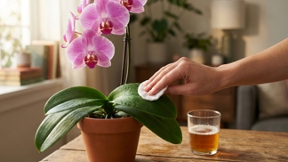 Namočte vatový tampon do zvětralého piva a otřete listy své orchideje: Tato nečekaná kúra z lednice ji přinutí kvést i po letech nečinnosti