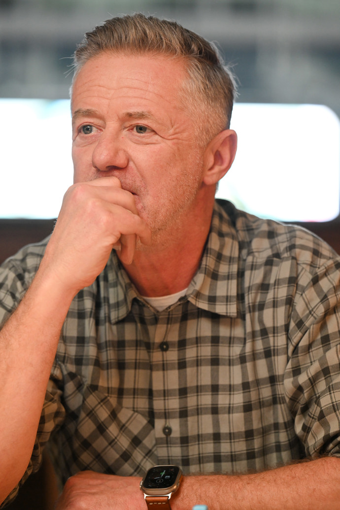 Jiří Langmajer na tiskové konferenci k filmu Lajna - konečně film.