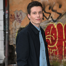 Daniel Krejčík dorazil na křest bez manžela. 