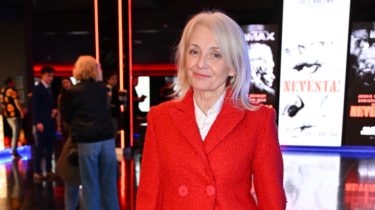 Veronika Žilková s partnerem Ivanem Hubačem na premiéře amerického filmu Nevěsta!