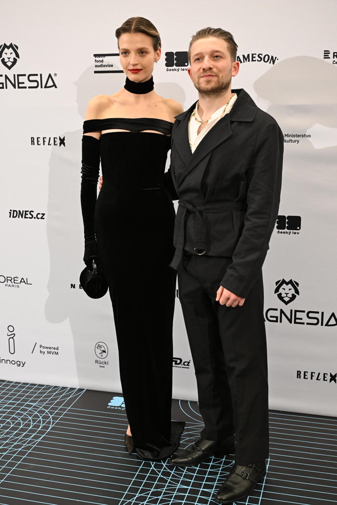 Simona Lewandowská a Filip Červenka  na udílení cen Český lev. 