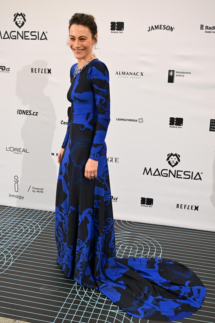 Johana Matoušková vsadila na výrazné šaty. 