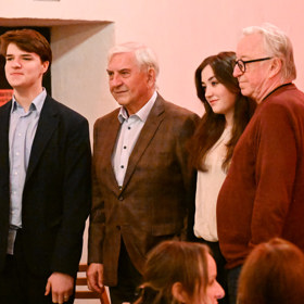 Herecké legendy Jiří Lábus a Miroslav Donutil.