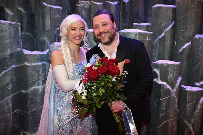 Felix Slováček mladší s Evou Burešovou na premiéře.