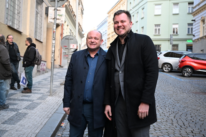 Na oslavu dorazil i David Novotný.