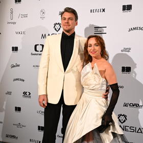 Vojta Dyk s manželkou Tatianou na Českých lvech. 