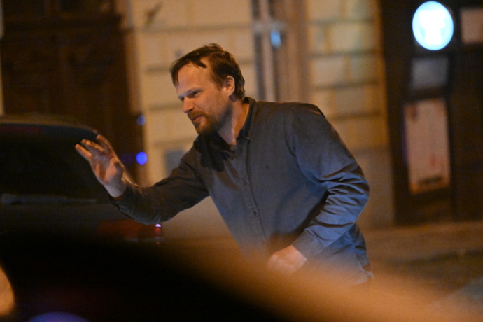 Kryštof Hádek na narozeninové oslavě Zdeňka Svěráka.