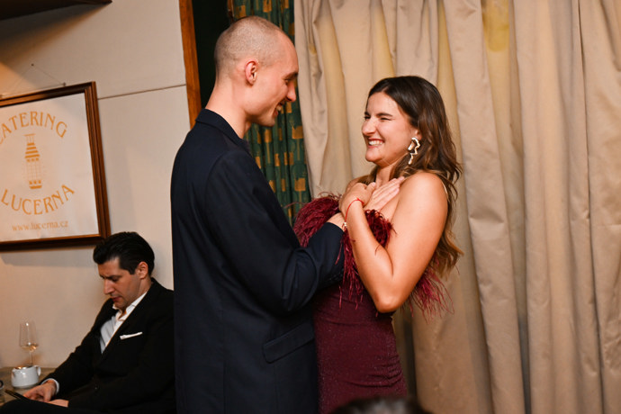 Eliška Soukupová s partnerem. 