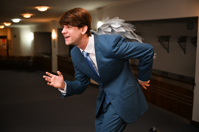 Herec Jan Komínek je šprýmař. 