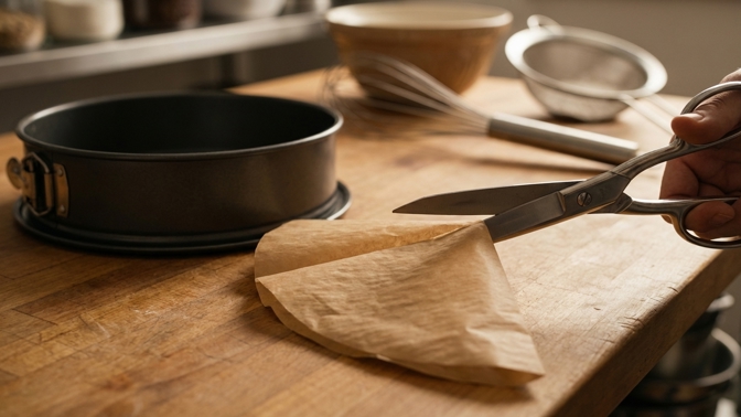 Jak vyložit kulatou formu pečicím papírem? Trik pro hladké okraje