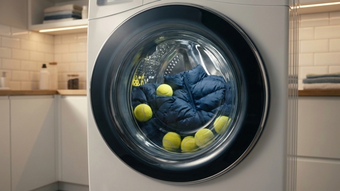 Zimní bunda jako nová i po vyprání: Stačí do pračky přihodit dva tenisové míčky