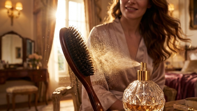 Jak prodloužit výdrž parfému? Vyzkoušejte trik s kartáčem na vlasy