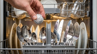 Sousedka dává do myčky kuličku alobalu: Geniální trik za pár haléřů vrátí příborům lesk, který už nikdo nečekal
