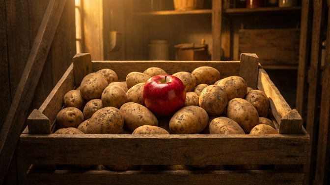 Jak uchovat brambory čerstvé až do jara? Vyzkoušejte trik s jablkem
