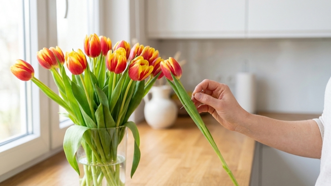 Jak udržet tulipány čerstvé? Trik se špendlíkem proti ohýbání stonků