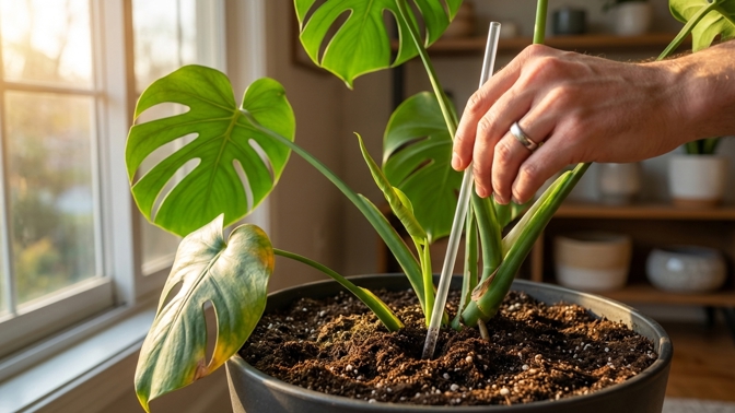 Jak zachránit pokojovky? Provzdušněte kořeny pomocí brčka
