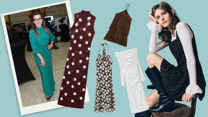 Nejkrásnější šaty s puntíky na jaro 2026: Podle typu postavy volte velké či malé