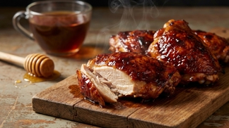 Uvařte si silný černý čaj, ale do hrnku ho nelijte: Tato medová finta na kuřeti vytvoří mahagonovou kůrku a maso měkké jako dech