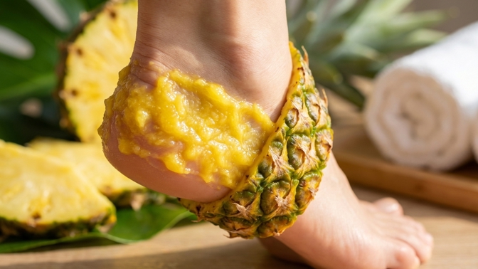 Vaše pedikérka bude jen nevěřícně kroutit hlavou: Tento zábal z ananasu rozpustí ztvrdlou kůži na patách