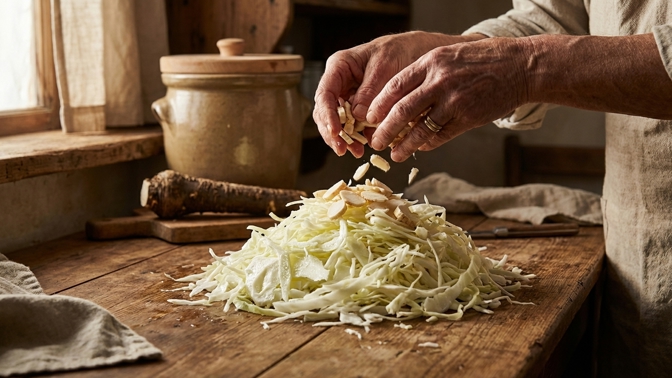 Zapomenutý trik: Stačí hrst této přísady a domácí zelí zůstane neuvěřitelně křupavé