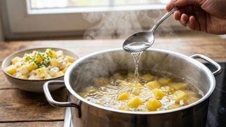 Už žádná nevzhledná kaše místo bramborového salátu: Tato vteřinová finta s octem v hrnci udrží kostičky pevné i po promíchání s majonézou