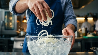 Proč špičkoví kuchaři hází nakrájenou cibuli do ledu? Tato banální finta vymaže veškerou hořkost a zajistí výsledek křupavý jako z restaurace