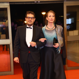 Anna Polívková s manželem na Českém lvu.