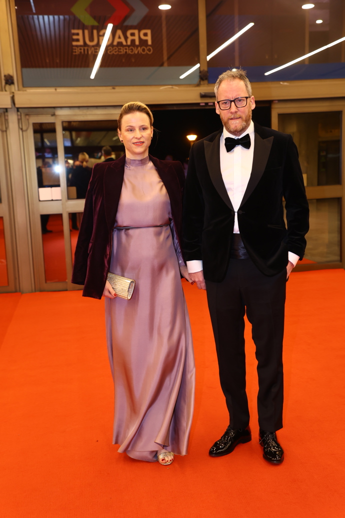 Kryštof Mucha s manželkou na Českém lvu.