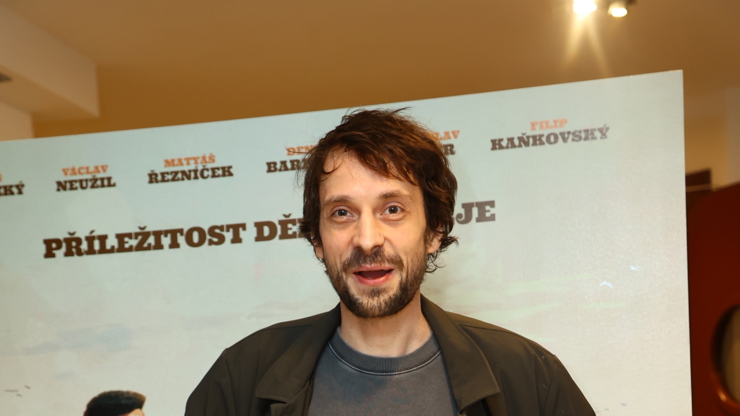 Matyáš Kaňkovský na představení filmu Poberta.
