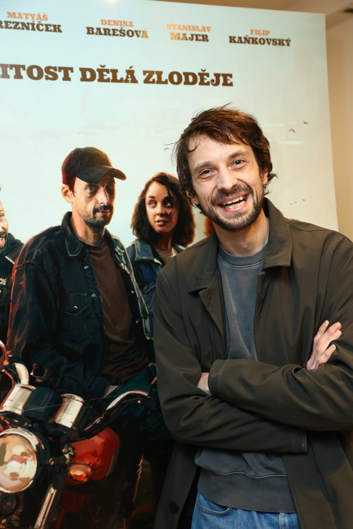 Matyáš Řezníček na představení filmu Poberta.