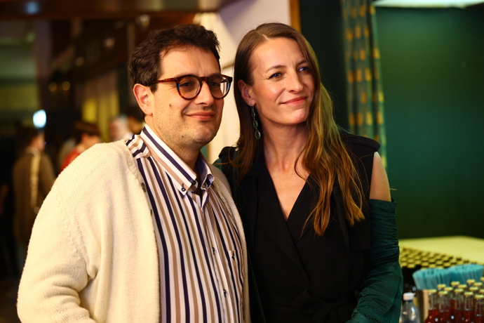 Anna Polívková s manželem na premiéře.