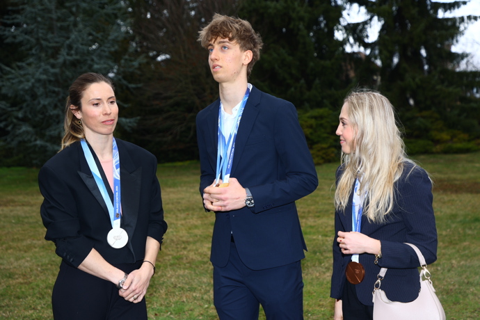 Čeští sportovci na pražském Hradě.