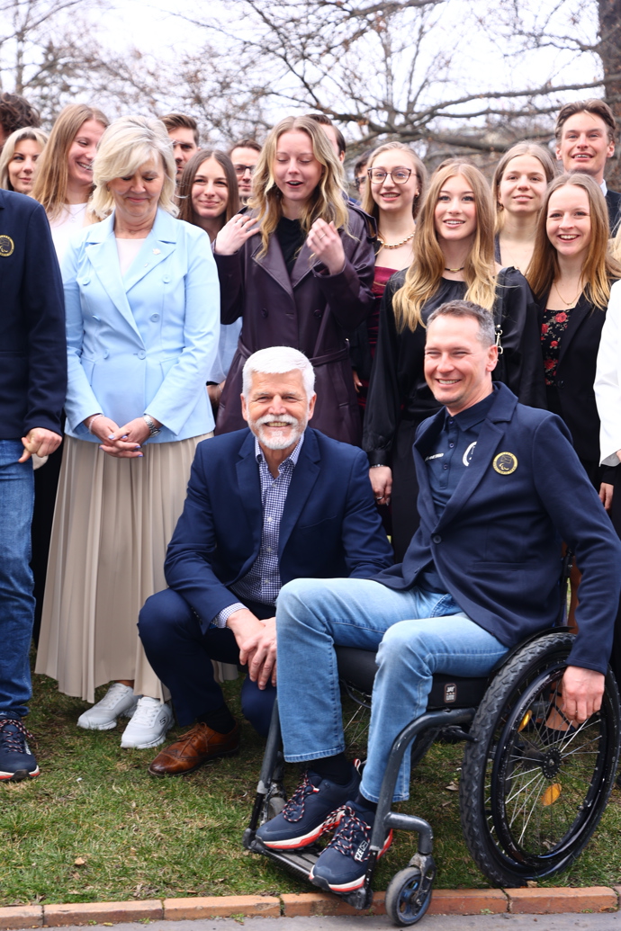 Čeští sportovci na pražském Hradě.