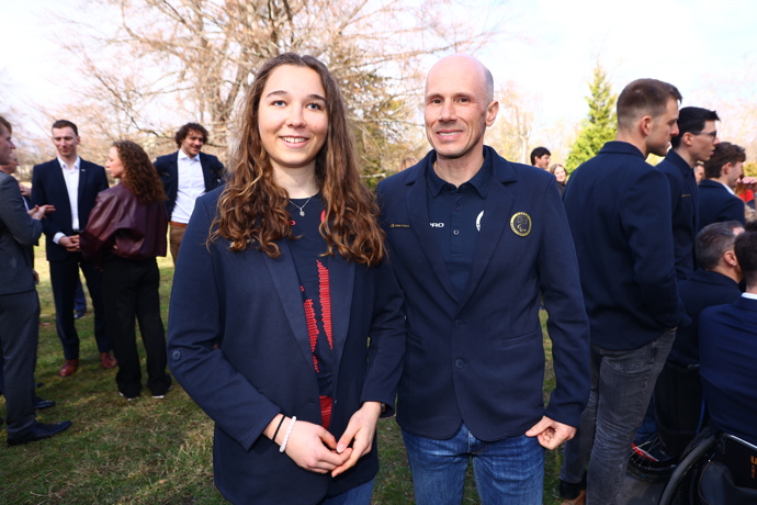 Čeští sportovci na pražském Hradě.