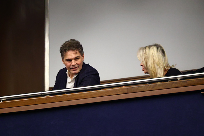 Jaromír Jágr na premiéře muzikálu Andělé.